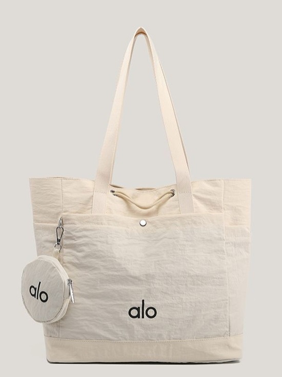 ALO Yoga Handbags - ALO Yoga Cream Canvas Tote with Detachable Round Pouch